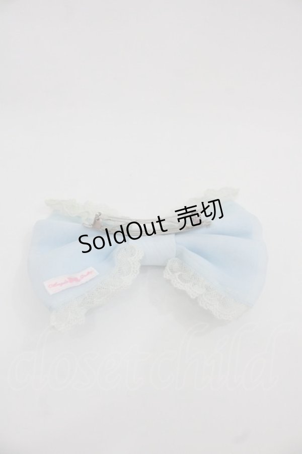 画像2: Angelic Pretty / シフォンパールリボンバレッタ  サックス I-25-11-24-108-AP-AC-SA-ZI (2)