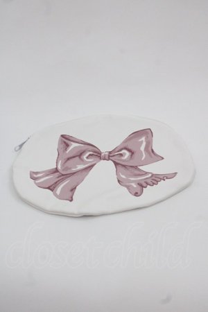 画像: MILK / リボンプリントポーチ  白Ｘピンク I-25-11-24-116-ML-ZA-SA-ZI