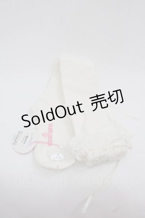 画像: BABY,THE STARS SHINE BRIGHT / リボン通しレースオーバーニーソックス  白 I-25-11-24-121-BA-ZA-SA-ZI