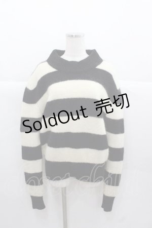 画像: Katie / ボーダーモヘアニット  ホワイト×ブラック I-25-11-24-013-LO-TO-SA-ZI