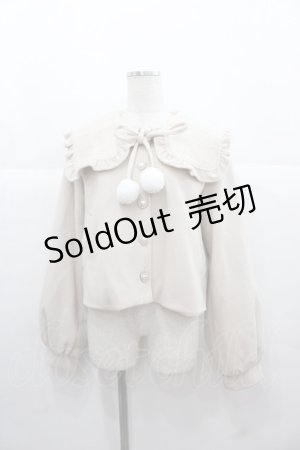 画像: Honey Cinnamon / パールスクエア襟ショートコート  アイボリー I-25-11-24-026-LO-CO-SA-ZI