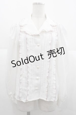 画像: Ank Rouge / ハートボタンフリルピンタックブラウス  白Ｘピンク I-25-11-24-003-CA-BL-SA-ZI