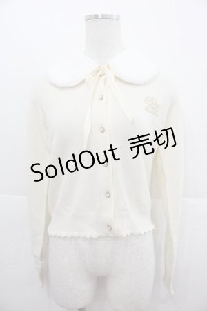 画像: BABY,THE STARS SHINE BRIGHT / ファー衿つきカーディガン  アイボリー I-25-11-24-034-BA-TO-SA-ZI