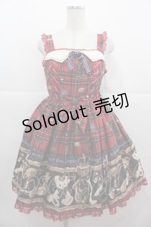 画像: Angelic Pretty / British Bearジャンパースカート  赤 I-25-11-24-040-AP-OP-SA-ZI