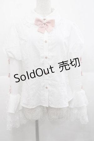 画像: To Alice / ヴィンテージドールブラウス L 白Ｘピンク I-25-11-27-001-LO-BL-SA-ZI