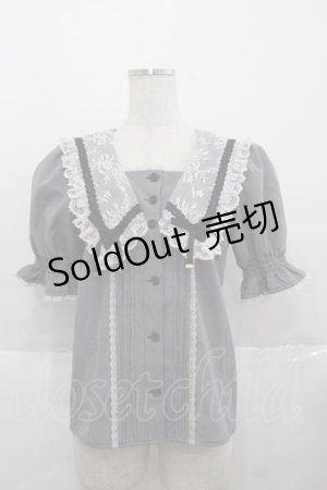 画像: Rojita / パール釦セーラーカラーブラウス  黒チェック I-25-11-27-005-LO-BL-SA-ZI