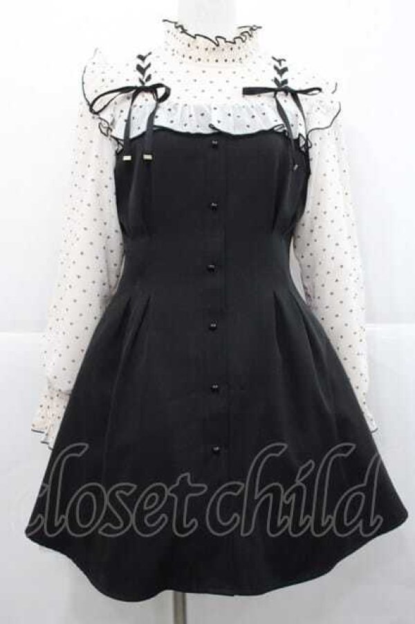 画像1: Rojita / ハートドットレースアップワンピース  アイボリーＸ黒 I-25-11-27-037-LO-OP-SA-ZI (1)