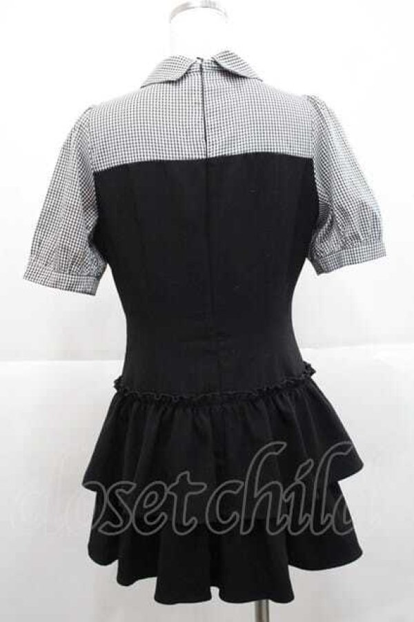 画像2: evelyn / ドッキングティアードワンピース  黒Ｘ白 I-25-11-27-038-LO-OP-SA-ZI (2)