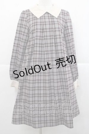 画像: axes femme POETIQUE / 襟付きチェックワンピース M ボルドー I-25-11-27-039-AX-OP-SA-ZI