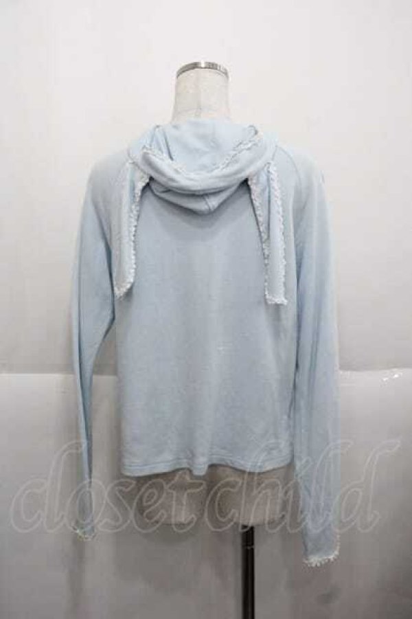 画像2: MAM / トランプウサギ刺繍うさみみフードカーディガン  サックス I-25-11-27-006-LO-TO-SA-ZI (2)