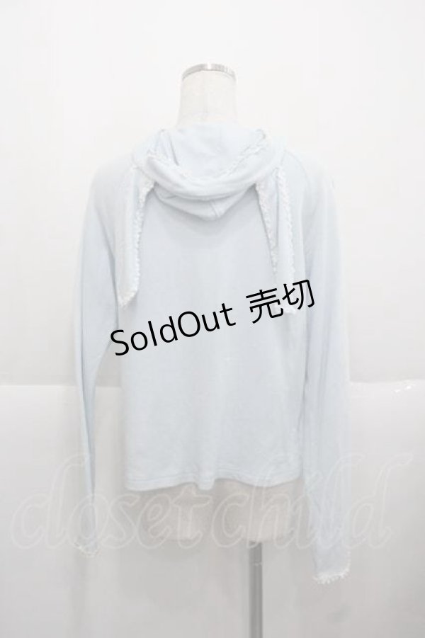 画像2: MAM / トランプウサギ刺繍うさみみフードカーディガン  サックス I-25-11-27-006-LO-TO-SA-ZI (2)