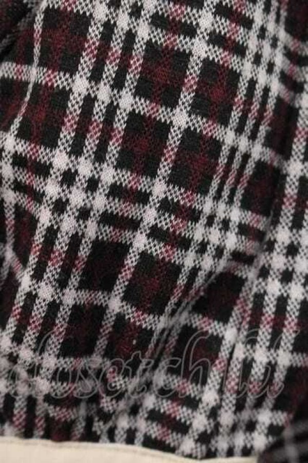 画像4: axes femme POETIQUE / 襟付きチェックワンピース M ボルドー I-25-11-27-039-AX-OP-SA-ZI (4)