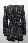 画像2: Secret Honey / チェックブラウス&ショートパンツセットアップ  黒チェックＸ白 I-25-11-27-040-CA-OP-SA-ZI (2)