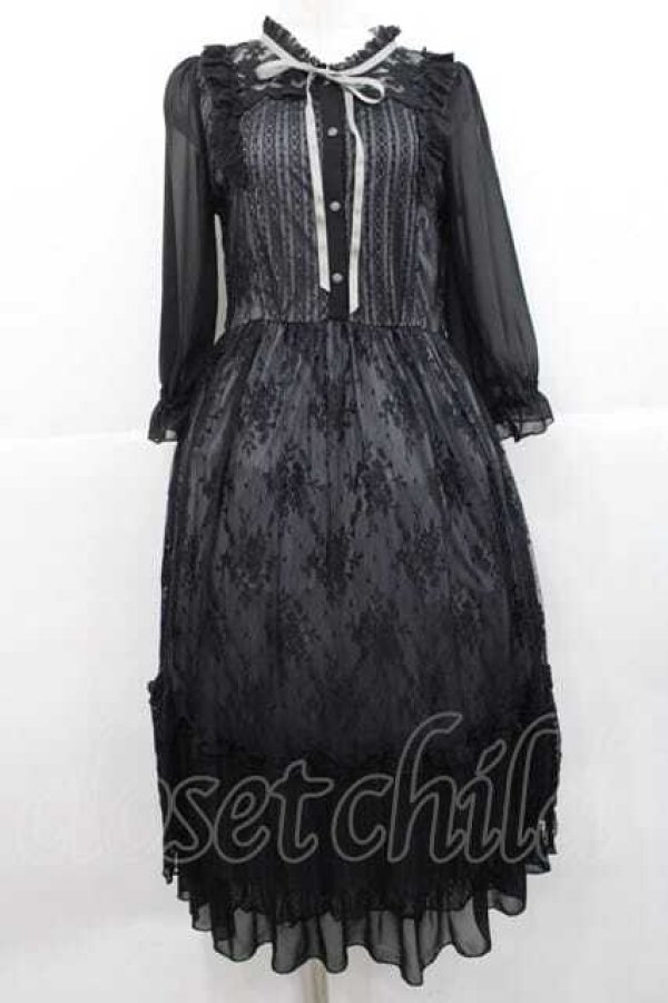 画像1: axes femme / 総レースワンピース M ブラック I-25-11-27-043-AX-OP-SA-ZI (1)