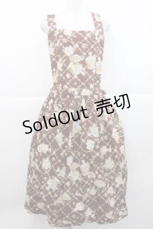 画像: PINK HOUSE / パフュームプリントサロペットスカート  チョコレート I-25-11-27-044-LO-SK-SA-ZI