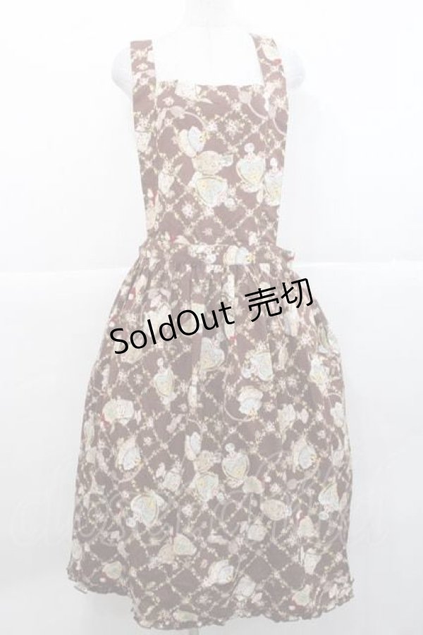 画像1: PINK HOUSE / パフュームプリントサロペットスカート  チョコレート I-25-11-27-044-LO-SK-SA-ZI (1)