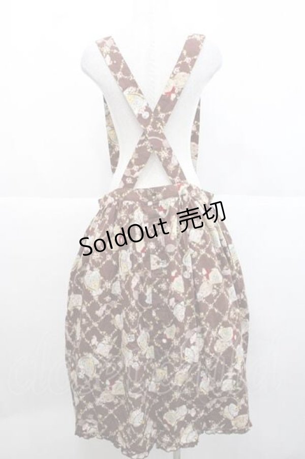 画像2: PINK HOUSE / パフュームプリントサロペットスカート  チョコレート I-25-11-27-044-LO-SK-SA-ZI (2)