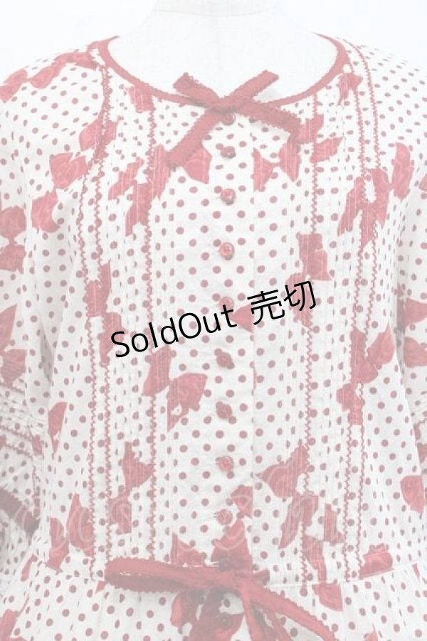 画像3: PINK HOUSE / 水玉りぼんプリントワンピース  アイボリー×赤 I-25-11-27-047-LO-OP-SA-ZI (3)