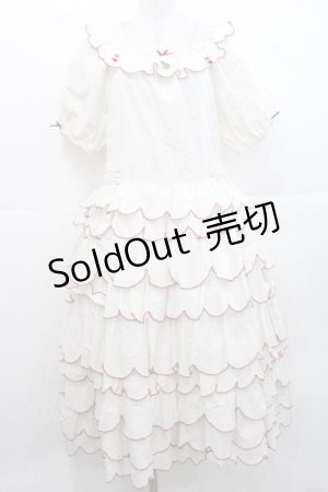 画像: PINK HOUSE / フルーツ刺繍フリルワンピース  アイボリー I-25-11-27-049-LO-OP-SA-ZI