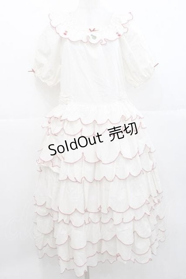 画像1: PINK HOUSE / フルーツ刺繍フリルワンピース  アイボリー I-25-11-27-049-LO-OP-SA-ZI (1)