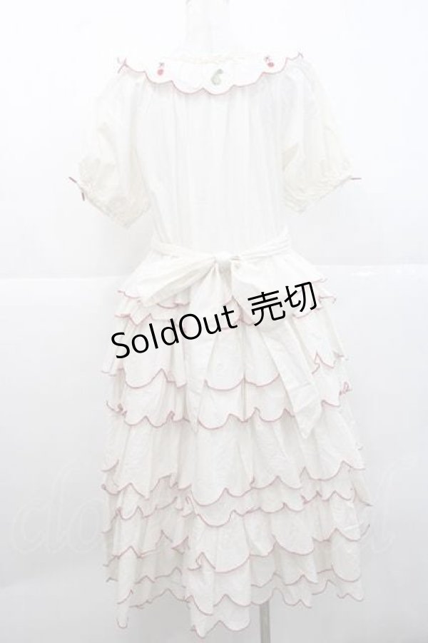 画像2: PINK HOUSE / フルーツ刺繍フリルワンピース  アイボリー I-25-11-27-049-LO-OP-SA-ZI (2)