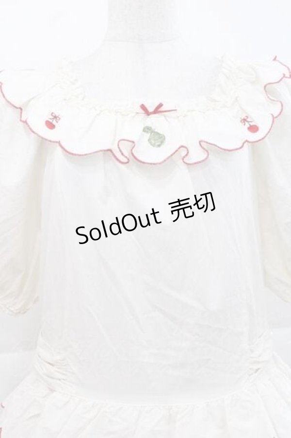 画像3: PINK HOUSE / フルーツ刺繍フリルワンピース  アイボリー I-25-11-27-049-LO-OP-SA-ZI (3)
