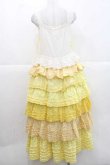 画像2: PINK HOUSE / 配色フリル使いキャミソールワンピース  イエロー I-25-11-27-050-LO-CO-SA-ZI (2)