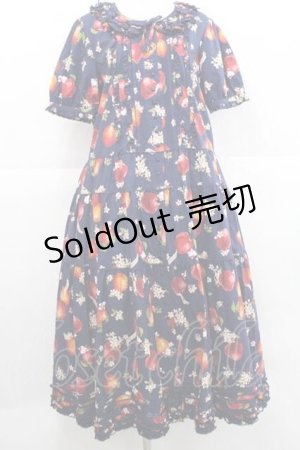 画像: PINK HOUSE / HELLO KITTY Patterned Long One-piece  ネイビー I-25-11-27-053-LO-OP-SA-ZI