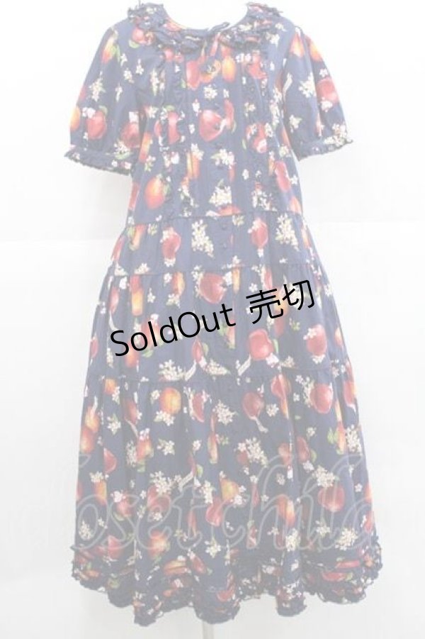 画像1: PINK HOUSE / HELLO KITTY Patterned Long One-piece  ネイビー I-25-11-27-053-LO-OP-SA-ZI (1)