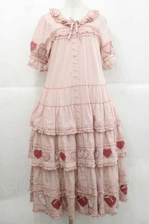 画像: PINK HOUSE / 関西限定ハートパッチワークワンピース  ピンク I-25-11-27-054-LO-OP-SA-ZI