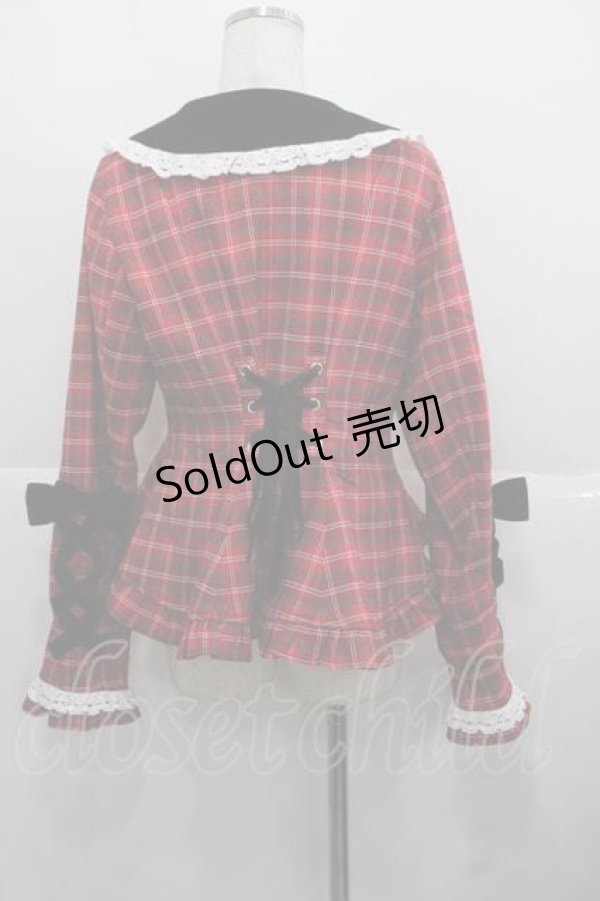 画像2: Chalmiere / タータンチェックジャケット  赤チェック I-25-11-27-009-LO-JA-SA-ZI (2)