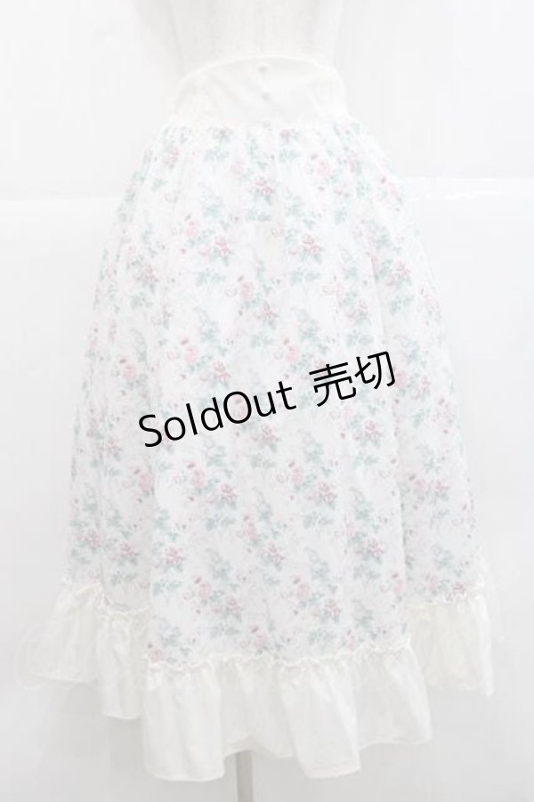 画像1: Kurumi Collaboration / グレイスフルコルセット風ロングスカート M 白 I-25-11-27-055-LO-SK-SA-ZI (1)