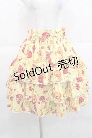 画像: metamorphose / Vintage Cherryフリルスカート  イエロー I-25-11-27-056-ME-SK-SA-ZI