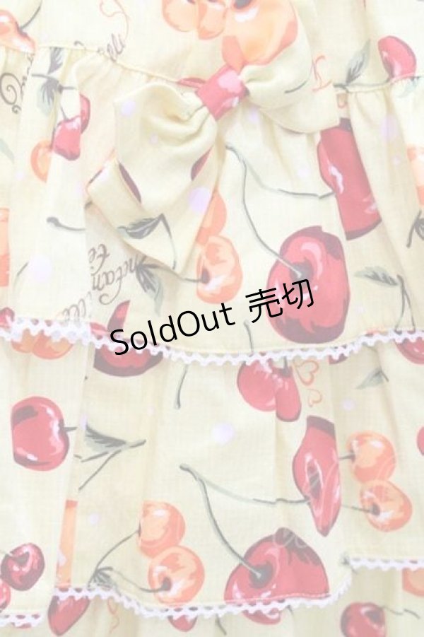 画像3: metamorphose / Vintage Cherryフリルスカート  イエロー I-25-11-27-056-ME-SK-SA-ZI (3)