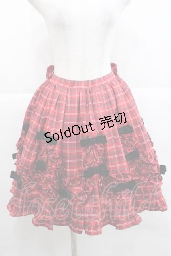 画像1: Chalmiere / タータンチェックスカート  赤チェック I-25-11-27-057-LO-SK-SA-ZI (1)