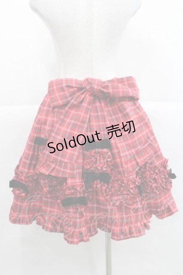 画像2: Chalmiere / タータンチェックスカート  赤チェック I-25-11-27-057-LO-SK-SA-ZI (2)