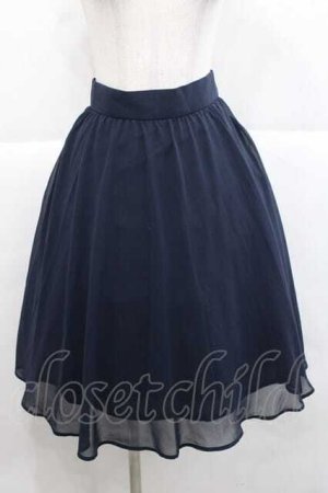 画像: F i.n.t / ラインゴムベルト付きシアースカート  ネイビー I-25-11-27-058-CA-SK-SA-ZI