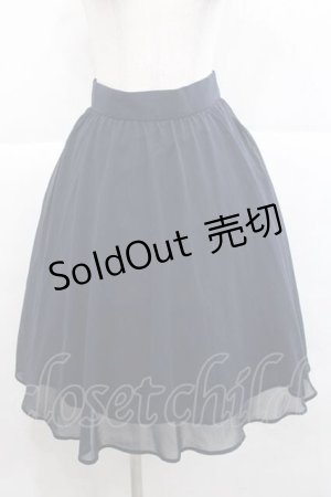 画像: F i.n.t / ラインゴムベルト付きシアースカート  ネイビー I-25-11-27-058-CA-SK-SA-ZI