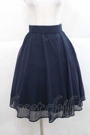 画像: F i.n.t / ラインゴムベルト付きシアースカート  ネイビー I-25-11-27-059-CA-SK-SA-ZI