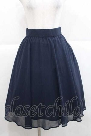画像: F i.n.t / ラインゴムベルト付きシアースカート  ネイビー I-25-11-27-060-CA-SK-SA-ZI