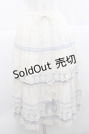 画像: PINK HOUSE / ローズレース使いスカート  アイボリーＸブルー I-25-11-27-063-LO-SK-SA-ZI