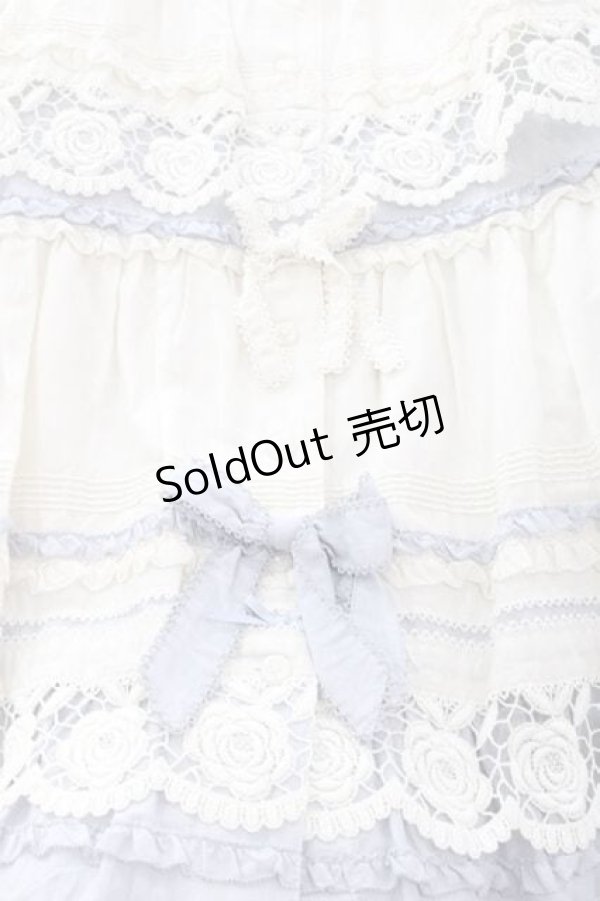 画像3: PINK HOUSE / ローズレース使いスカート  アイボリーＸブルー I-25-11-27-063-LO-SK-SA-ZI (3)