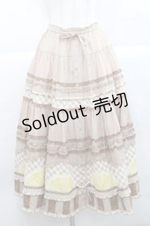 画像: PINK HOUSE / レモンケーキパッチワークスカート  ブラウン I-25-11-27-064-LO-OP-SA-ZI