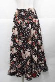 画像1: PINK HOUSE / オーナメントローズプリントスカート  黒 I-25-11-27-068-LO-SK-SA-ZI (1)