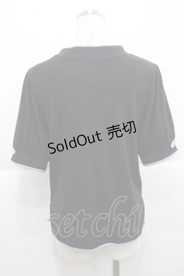 画像2: axes femme / チャイナ釦リブプルオーバー  ブラック I-25-11-27-011-AX-TO-SA-ZI (2)