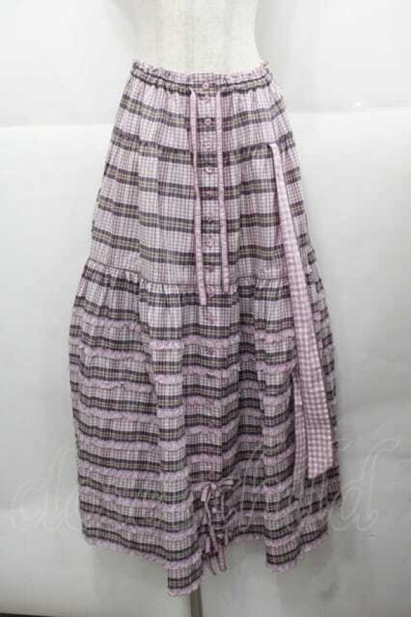 画像1: PINK HOUSE / オリジナルチェックＸギンガムチェックスカート  ピンクチェック I-25-11-27-072-LO-SK-SA-ZI (1)