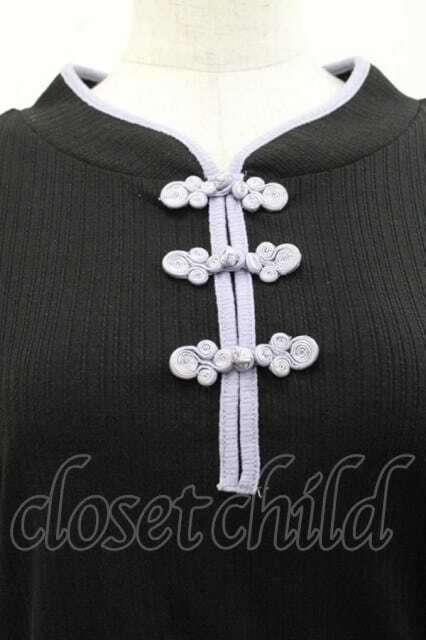 画像3: axes femme / チャイナ釦リブプルオーバー  ブラック I-25-11-27-011-AX-TO-SA-ZI (3)