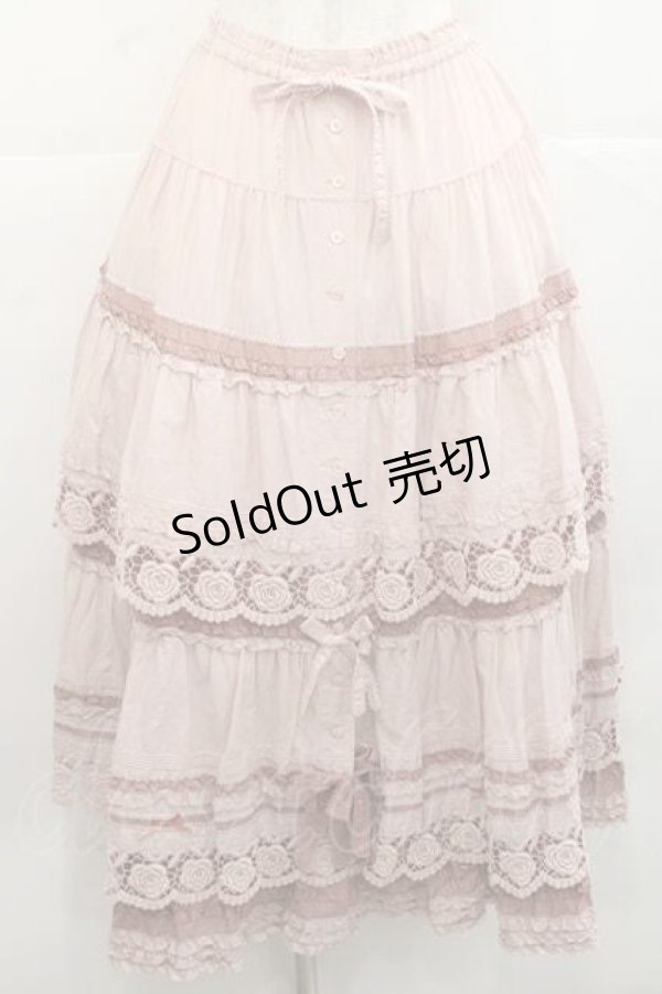 画像1: PINK HOUSE / ローズレース使いスカート  ピンク I-25-11-27-074-LO-SK-SA-ZI (1)