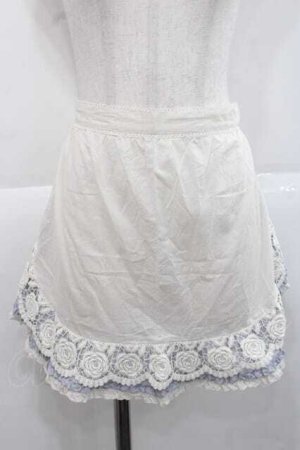 画像: PINK HOUSE / ローズレース使いエプロン  アイボリー×ブルー I-25-11-27-076-LO-ZA-SA-ZI