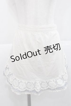 画像: PINK HOUSE / ローズレース使いエプロン  アイボリー×ブルー I-25-11-27-076-LO-ZA-SA-ZI